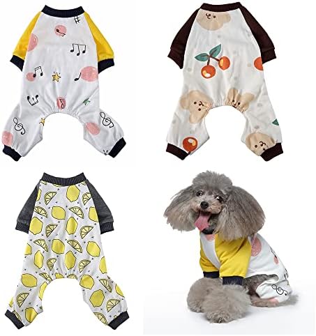 Enipoly Pajamas PET לכלבים וחתולים קטנים, חולצה נעימה של סרבל מקשה אחת, בינוני, ירוק | אפור | אָדוֹם